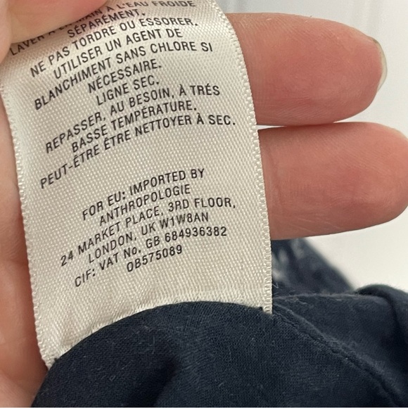 Anthropologie Maeve Dress Size 6 Lillianne Navy Floral Eyelet Boho Summer - Picture 7 of 12